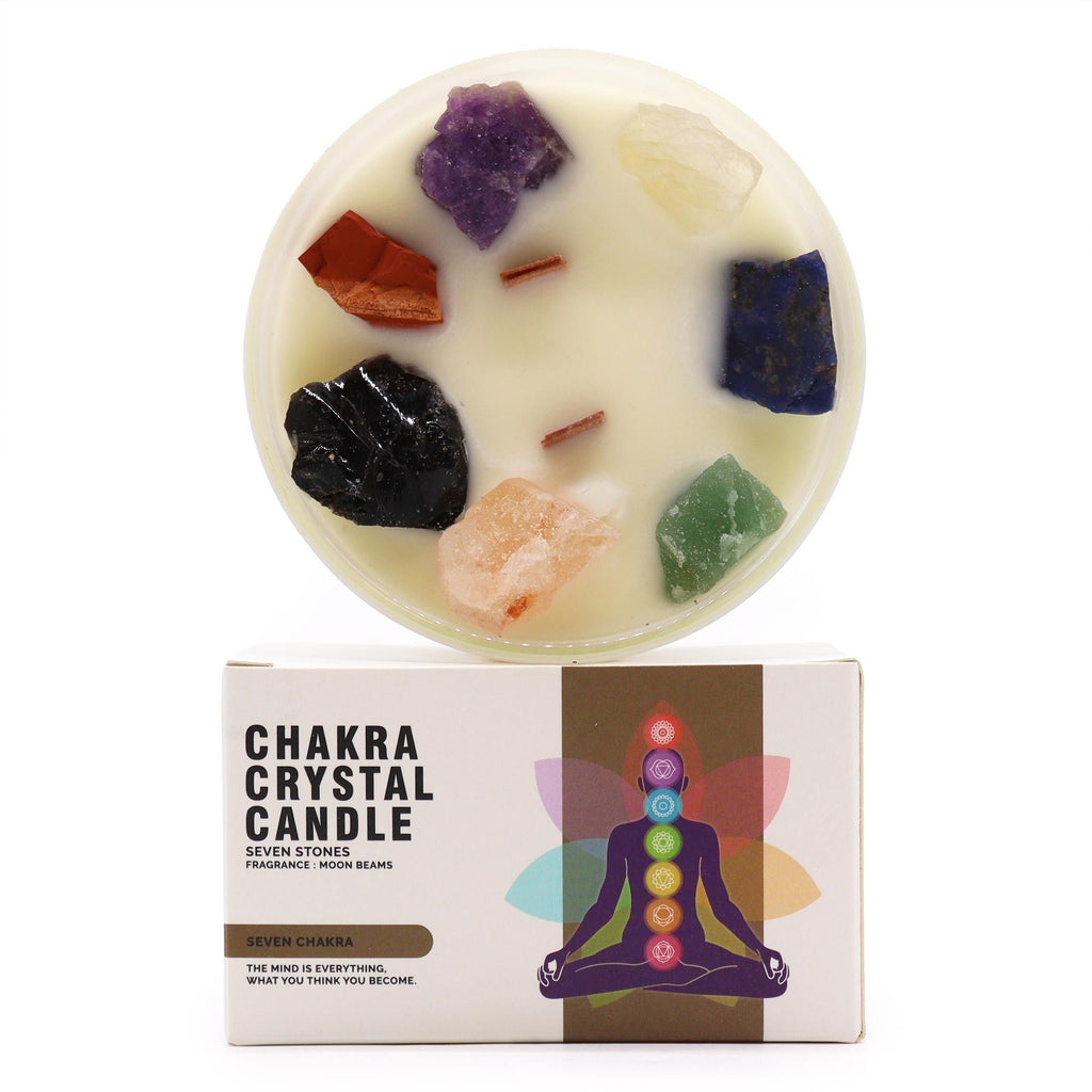 Csakra Kristálygyertya Nagy – Hét Csakra 🌈🕯️✨