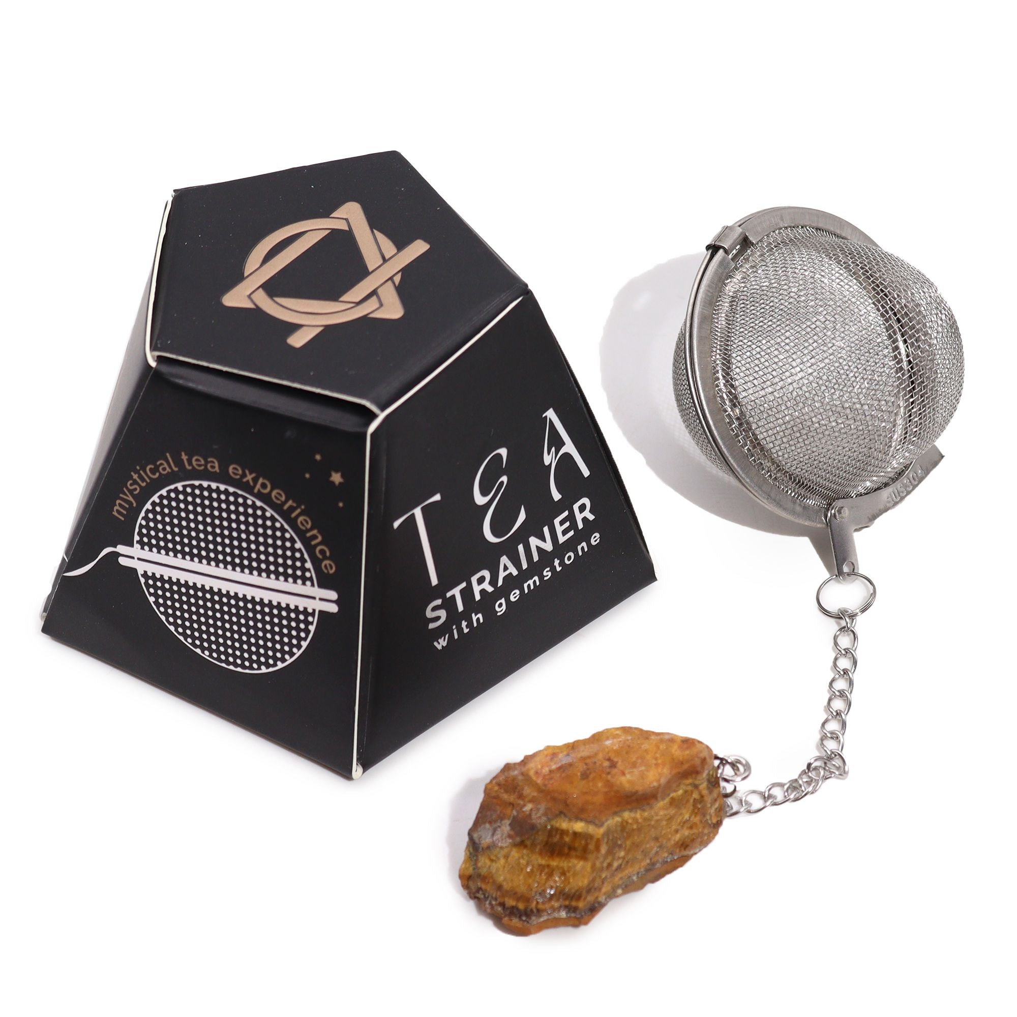 Gemstone tea infuser - Gold Tiger's Eye