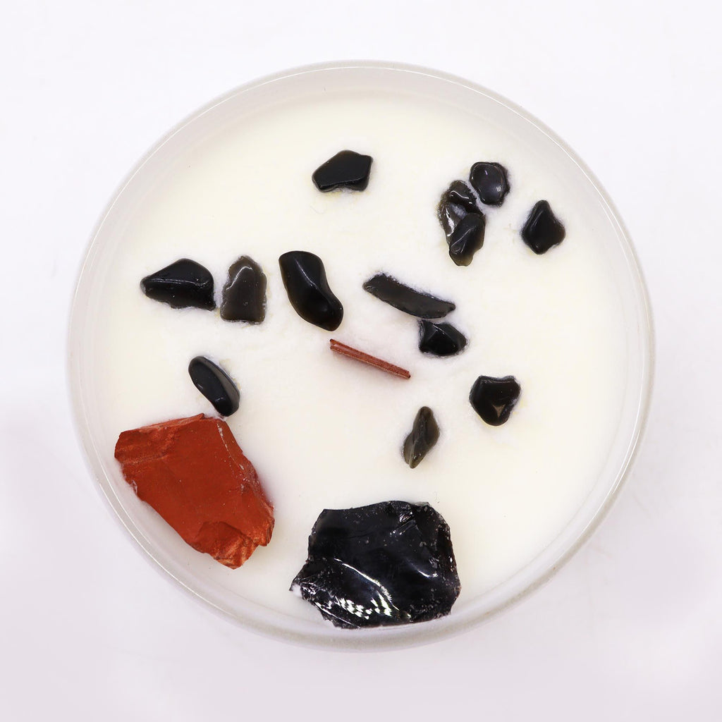 Csakra Kristálygyertya – Gyökércsakra ❤️🕯️🌿