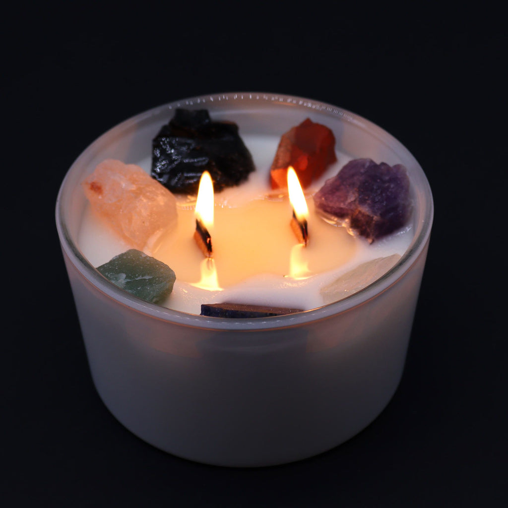 Csakra Kristálygyertya Nagy – Hét Csakra 🌈🕯️✨