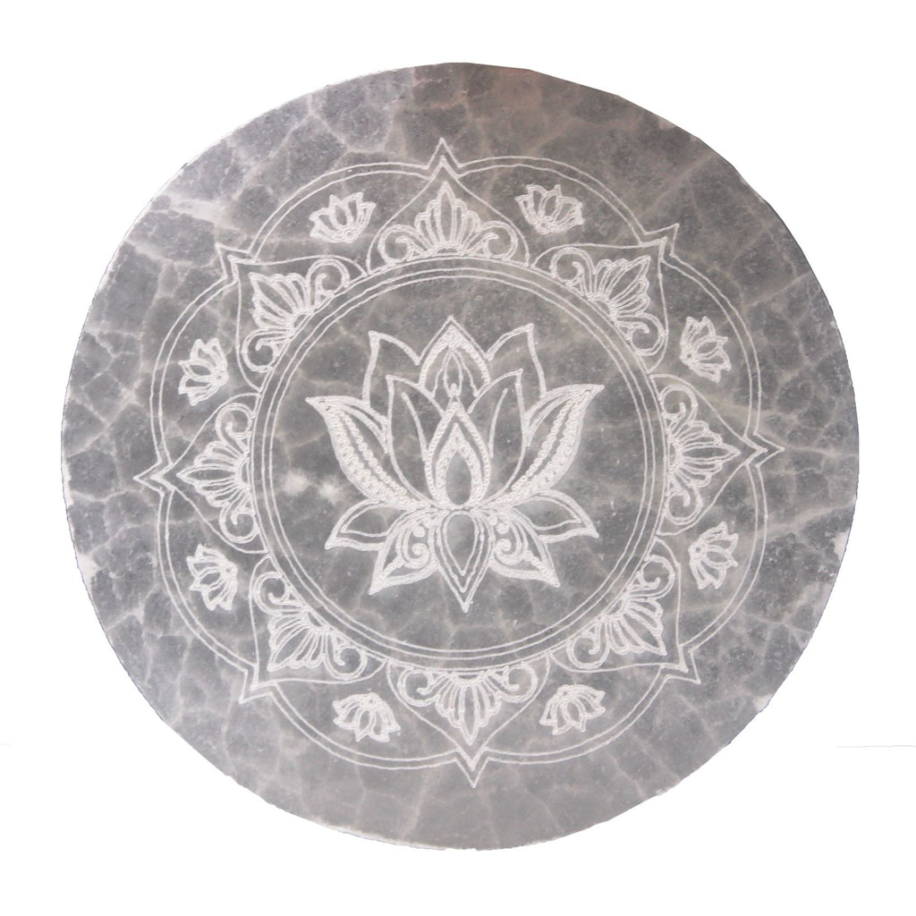 Közepes Szelenit Energetikai Töltőlap 10 cm – Lótusz Mandala ✨🪷