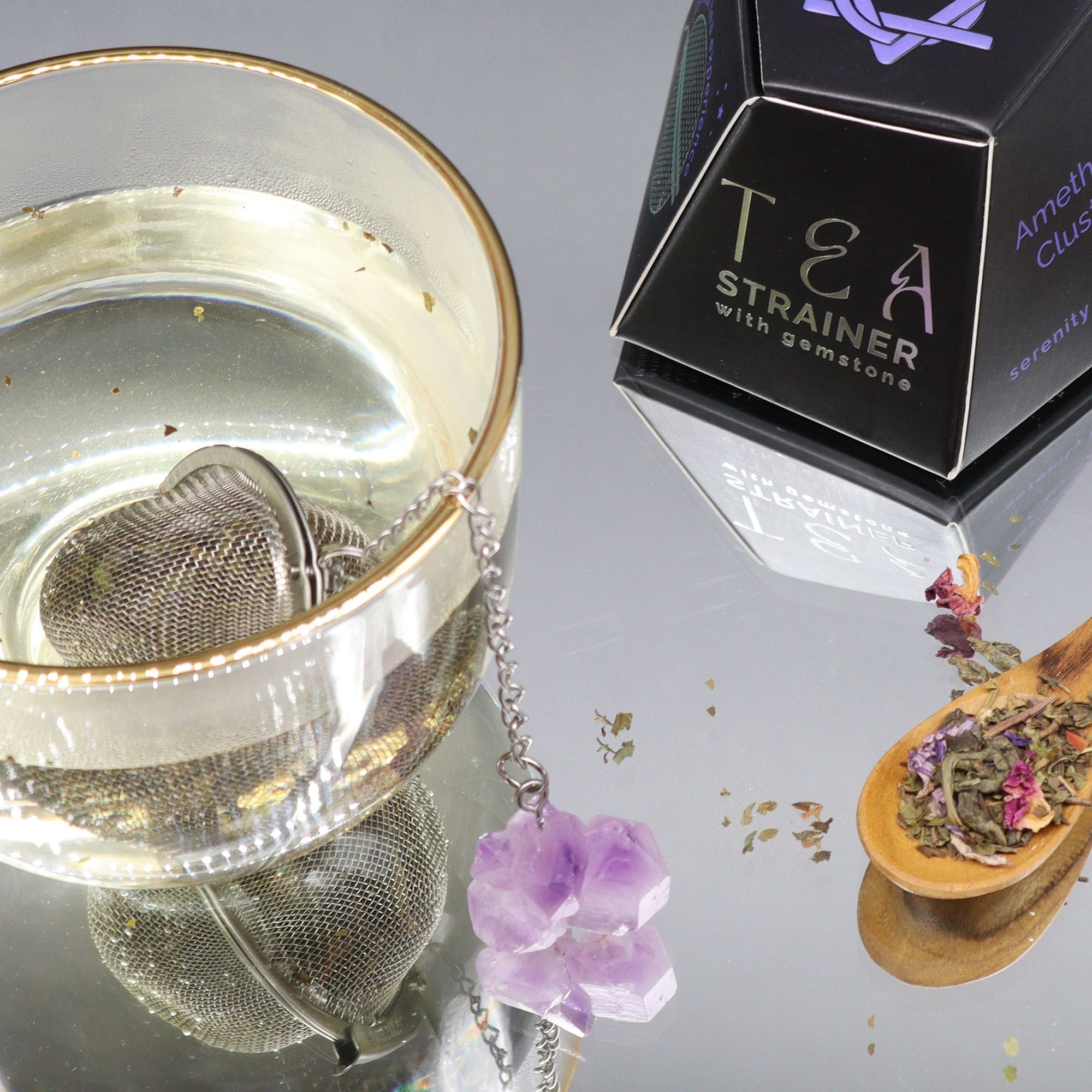 Gemstone Tea Strainer - Amethyst