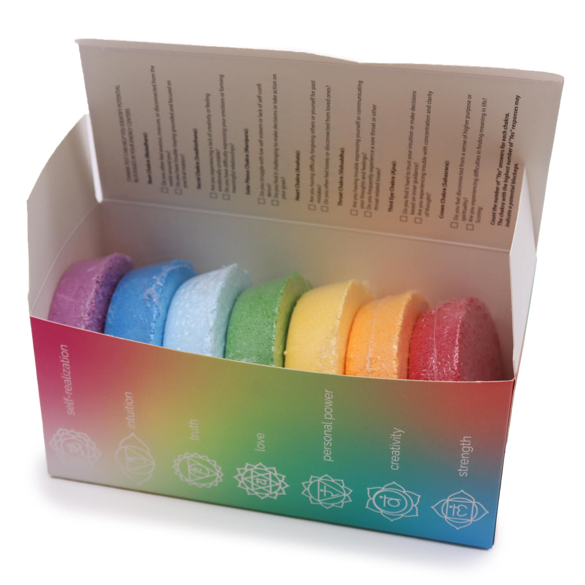 Csakra Fürdőbomba Szett (Nagy Doboz) – Harmónia és Belső Ragyogás ✨🛁🌈