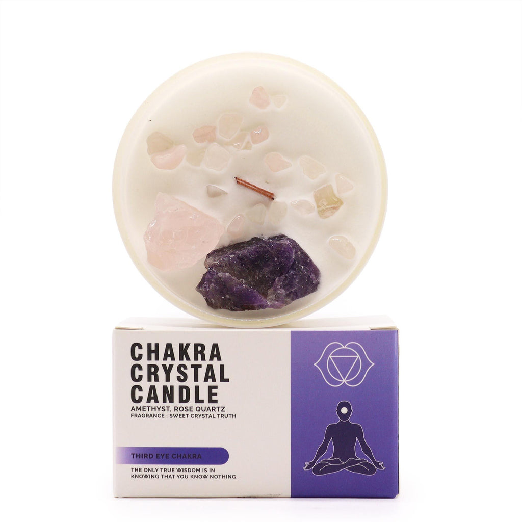 Csakra Kristálygyertya – Harmadik Szem Csakra 💜👁️🕯️