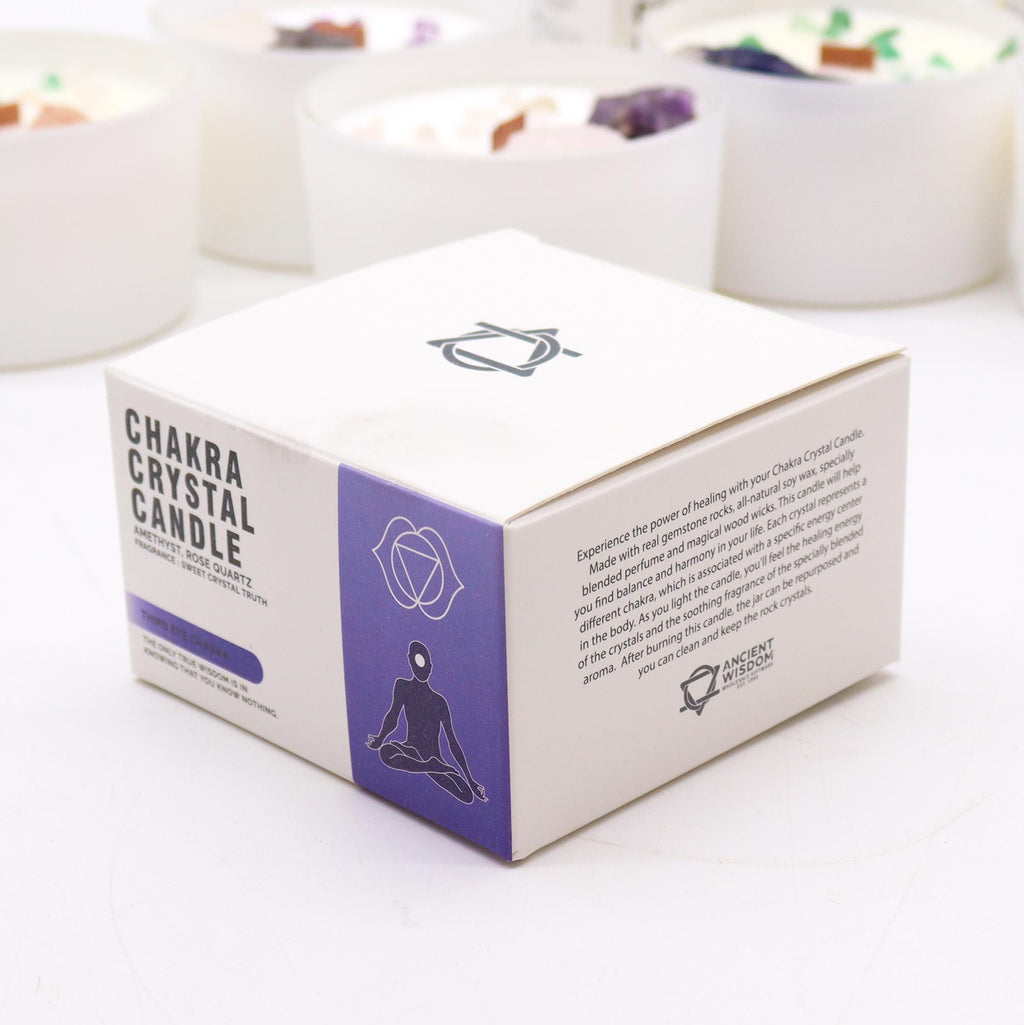 Csakra Kristálygyertya – Harmadik Szem Csakra 💜👁️🕯️