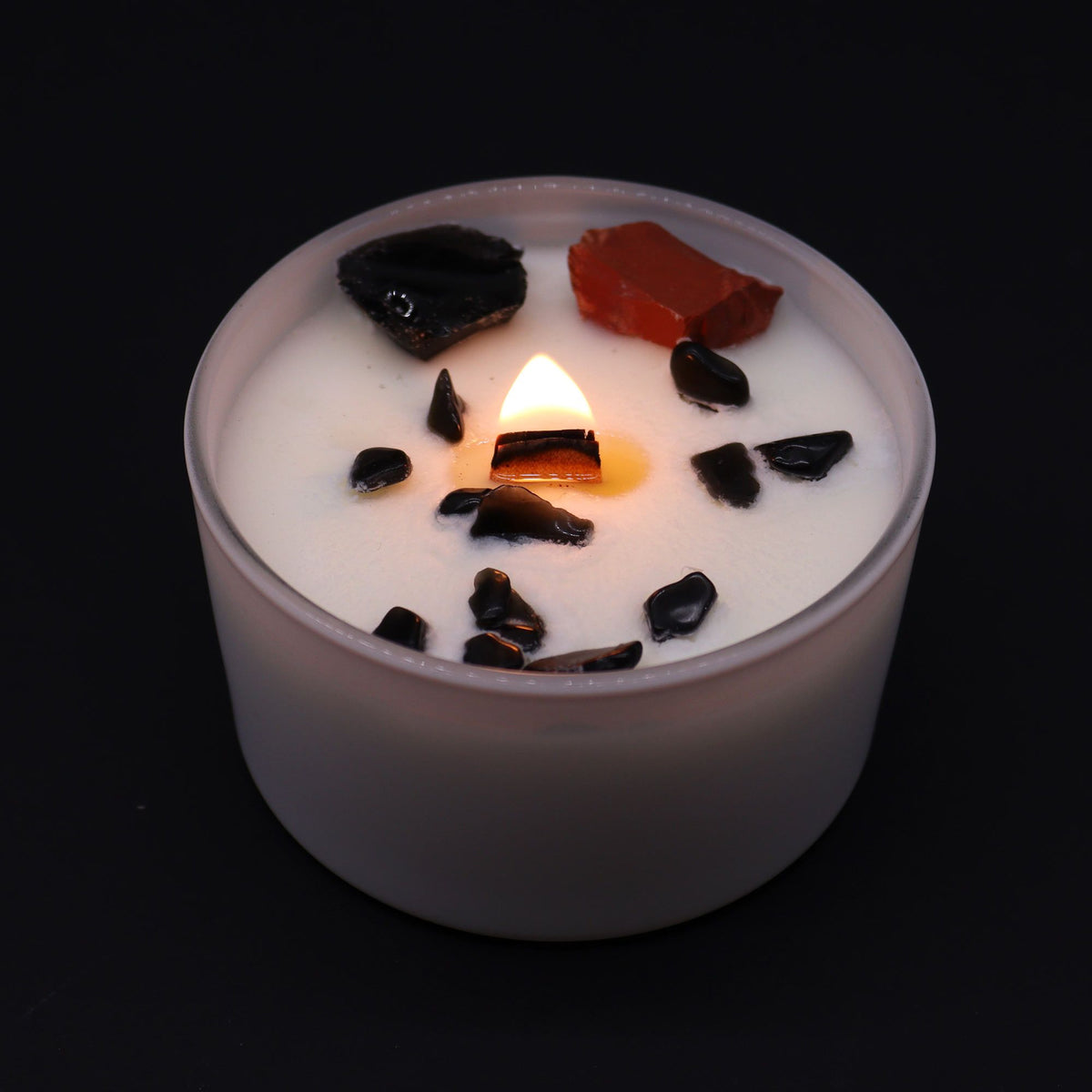 Csakra Kristálygyertya – Gyökércsakra ❤️🕯️🌿