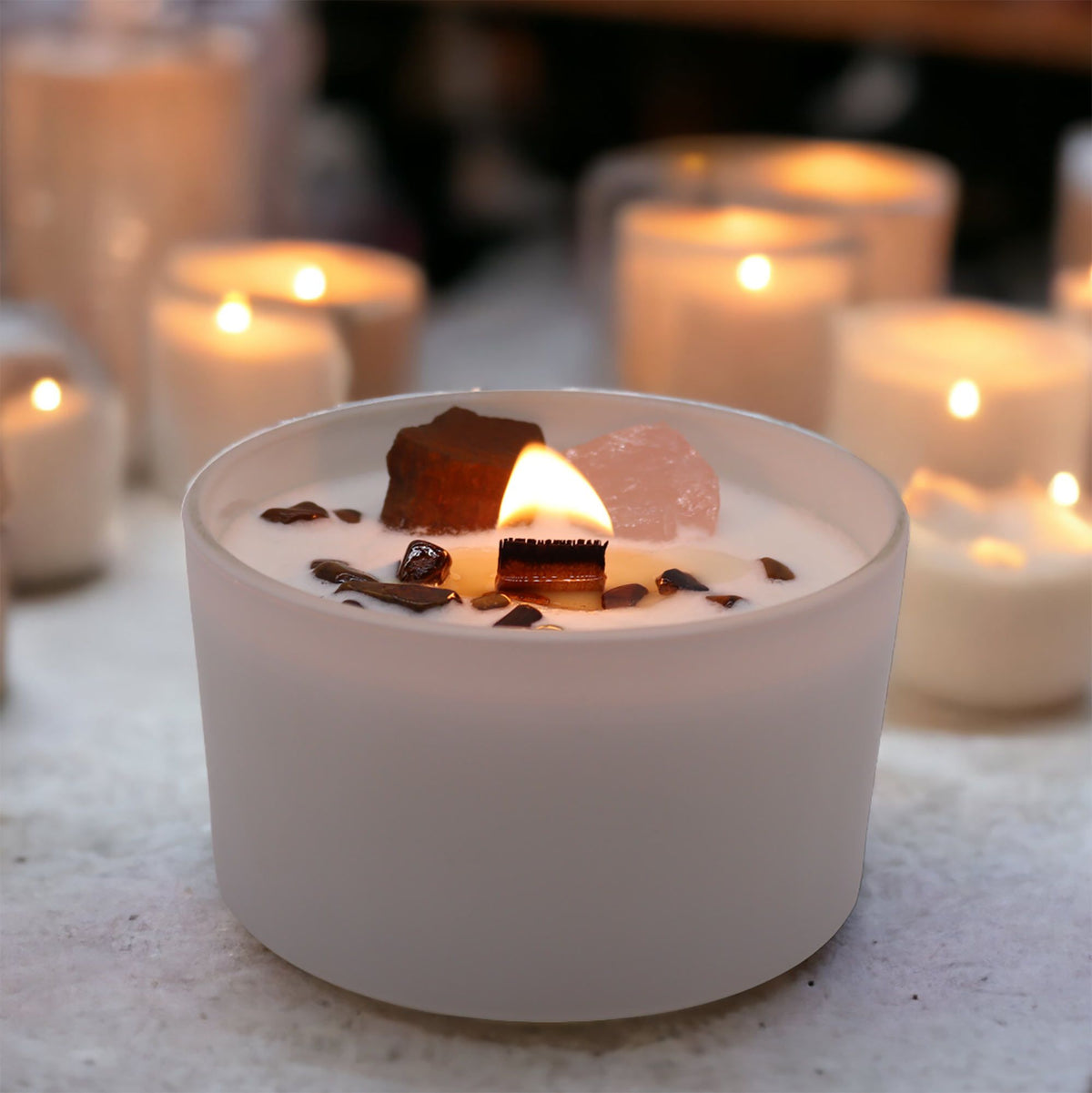 Csakra Kristálygyertya – Szakrális Csakra 🧡🕯️✨