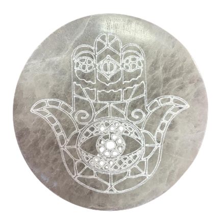 Közepes Szelenit Energetikai Töltőlap 10 cm – Hamsa 🪬✨