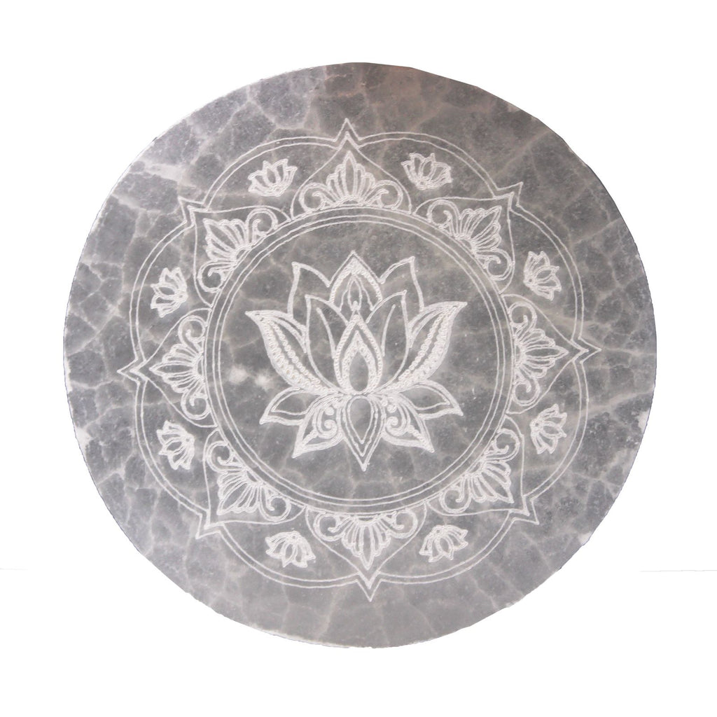 Közepes Szelenit Energetikai Töltőlap 10 cm – Lótusz Mandala ✨🪷