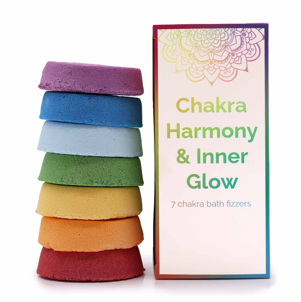 Csakra Fürdőbomba Szett (Nagy Doboz) – Harmónia és Belső Ragyogás ✨🛁🌈